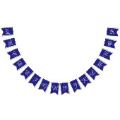 Navy and White Script Lettersカスタム バンティングフラッグ (全)