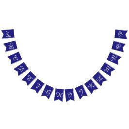 Navy and White Script Lettersカスタム バンティングフラッグ