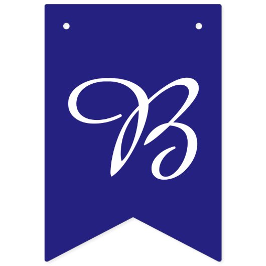 Navy and White Script Lettersカスタム バンティングフラッグ (第2の旗)