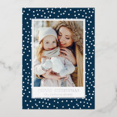 Navy and White Snowballs 2写真 箔シーズンカード (正面)