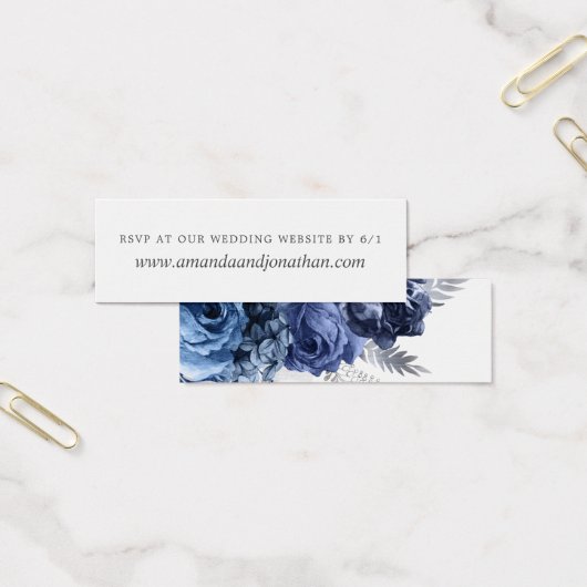 Navy and White with SilverフローラウェディングRSVP (オフィス)