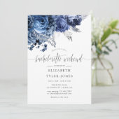 Navy and White with Silver Foilバチェロレッテ 招待状 (スタンド正面)