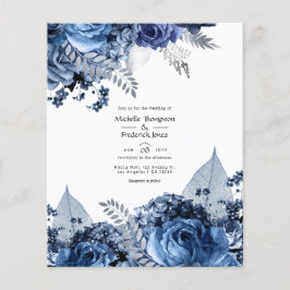 Navy and White with Silver Foil 結婚フローラ チラシ