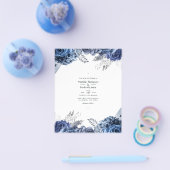 Navy and White with Silver Foil 結婚フローラ チラシ (シングル)