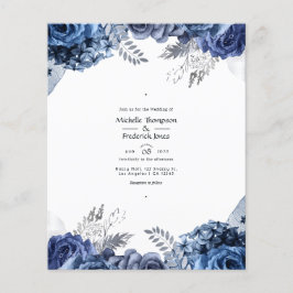 Navy and White with Silver Foil 結婚フローラ チラシ
