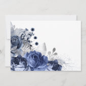 Navy and White with Silver's 結婚 Thank You サンキューカード (裏面)