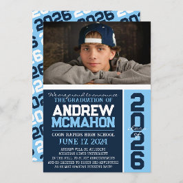 Navy & Baby Blue卒業写真発表 招待状