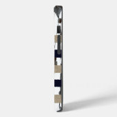 Navy / Beige / White Stripes over Peeling Wood  Case-Mate iPhoneケース (裏面 / 左)