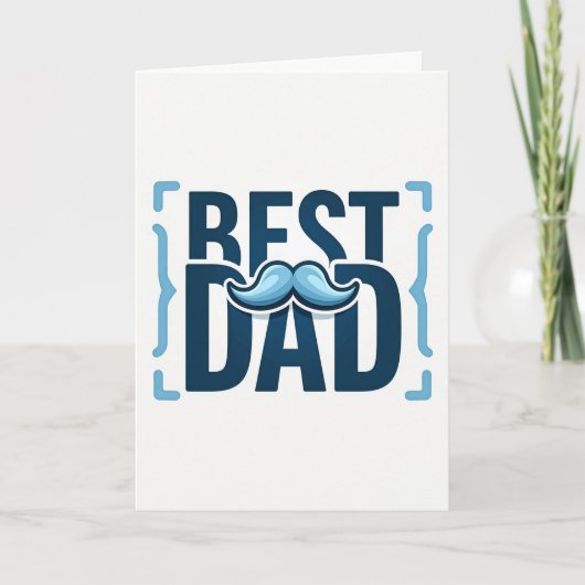 Navy Best Dad Mustache Father Card カード (正面)