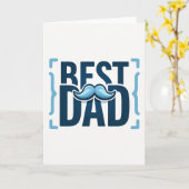 Navy Best Dad Mustache Father Card カード (黄色い花)