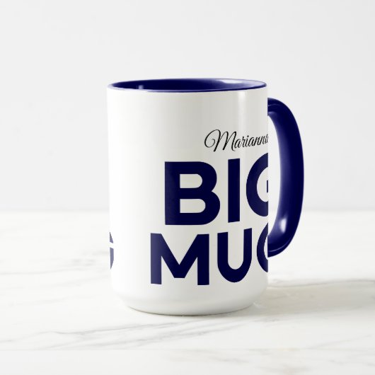 Navy Big Mug | Huge Mug | Script Custom Name マグカップ (正面右)