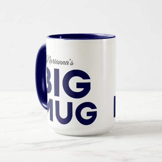 Navy Big Mug | Huge Mug | Script Custom Name マグカップ (正面左)