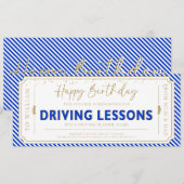 Navy Birthday Driving Lessons Gift Voucher Card 招待状 (正面/裏面)