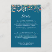 Navy Blissful Boho Wildflower Wedding Details エンクロージャーカード (正面)