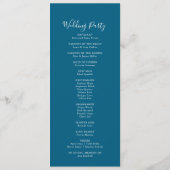 Navy Blissful Boho Wildflower Wedding Program プログラム (裏面)