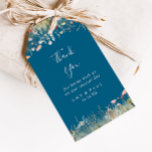 Navy Blissful Boho Wildflower Wedding Thank You ギフトタグ<br><div class="desc">These navy blissful boho wildflower wedding thank you favor tags are perfect for a rustic wedding reception. The design features pink, purple, blush, yellow, dusty blue, red, burgundy meadow wild flowers assembled in a seamless and delightful floral pattern, evoking natural beauty. Personalize these tags with a short message, your names,...</div>