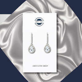 Navy-BluBlackおよびWhiteロゴのイヤリングディスプレイ 名刺