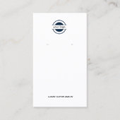 Navy-BluBlackおよびWhiteロゴのイヤリングディスプレイ 名刺 (正面)