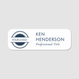 Navy-BluBlackとWhiteのロゴ 名札