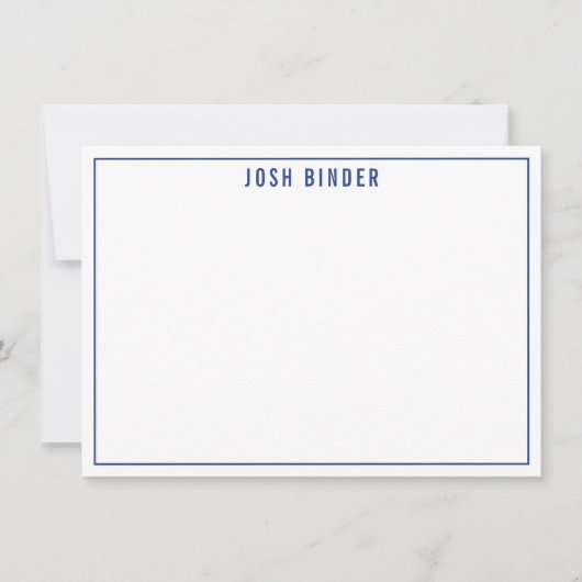 NAVY BLUEという名モダン前にミニマル感謝 サンキューカード (正面)