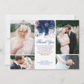 Navy BlueとMauve結婚の感謝の写真 招待状 (正面)