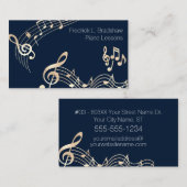 Navy Blueに関する金ゴールドミュージックノート 名刺 (正面/裏面)