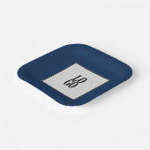 Navy Blueのビジネスカスタムロゴまたは会社ロゴ ペーパープレート (傾斜あり)