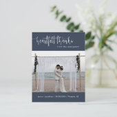 Navy Blueのモダンミニマル写真あり ポストカード (スタンド正面)