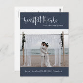 Navy Blueのモダンミニマル写真あり ポストカード (正面/裏面)