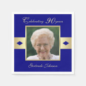 Navy Blueの90th Birthday Party写真 スタンダードカクテルナプキン (正面)