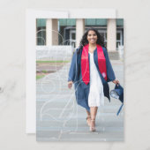 Navy Blueシニア写真卒業発表 招待状 (正面)