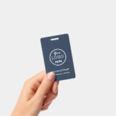 Navy Blueビジネスロゴ会社社員スタッフ バッジ (手持ち)