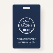 Navy Blueビジネスロゴ会社社員スタッフ バッジ (裏面)