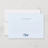 Navy Blueフローラ3.5インチx 5インチの応答カード 出欠カード (裏面)