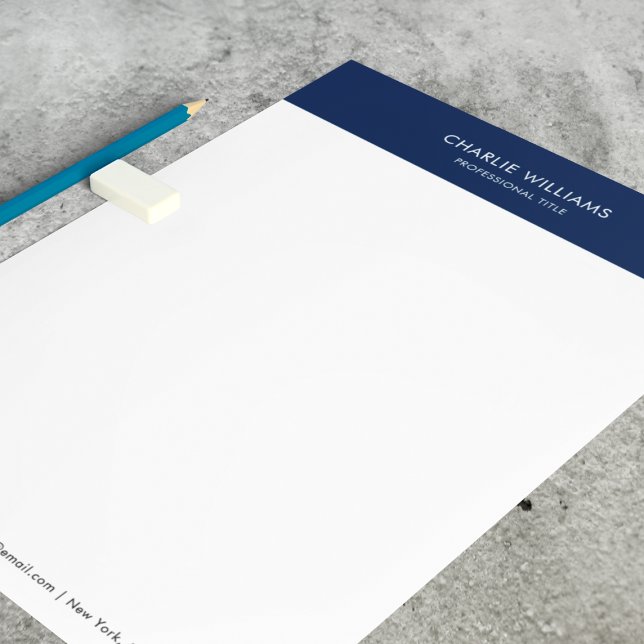 Navy Blueモダン Thank After Job Interview レターヘッド (Modern Navy Blue Thank You After Job Interview Letterhead
)