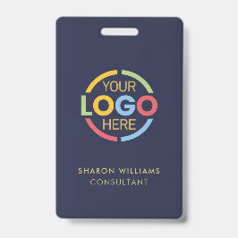 Navy Blue従業員IDとカスタムBusiness Logo Ba バッジ