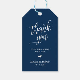 Navy Blue祝さん、ありがとうござ結婚う ギフトタグ