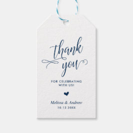 Navy Blue祝さん、ありがとうござ結婚う ギフトタグ