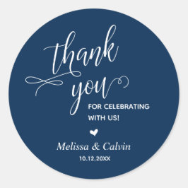 Navy Blue祝さん、ありがとうござ結婚う ラウンドシール
