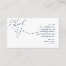 Navy Blue結婚テーマで、お礼をモダン申し上げる