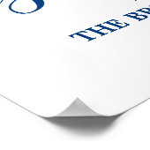 Navy Blue結婚書道への予約のサイン ポスター (角)