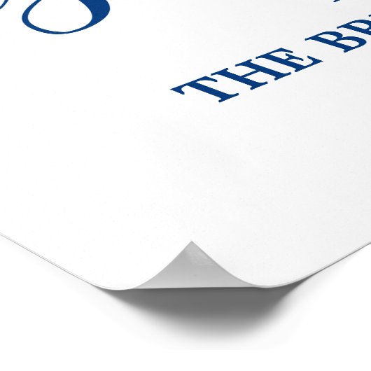 Navy Blue結婚書道への予約のサイン ポスター (角)