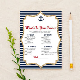Navy Blue航海の In Your Poward Baby Shower Game 便箋