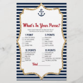 Navy Blue航海の In Your Poward Baby Shower Game 便箋 (正面)