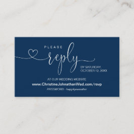 Navy Blue、オンラインRSVP、Webサ結婚イトE エンクロージャーカード