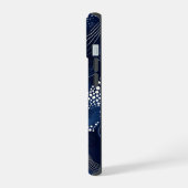 Navy Blue Abstract iPhone 15ケース (左側面)