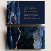 Navy Blue Agate Geode Gold Glitter Real Estate 名刺