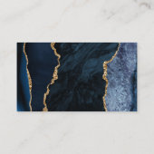 Navy Blue Agate Geode Gold Glitter Real Estate 名刺 (裏面)
