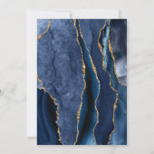 Navy Blue Agate Gold Glitter Confirmation 招待状 (裏面)