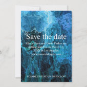 Navy Blue Album Cover Music Photo Save the Date 招待状 (裏面)